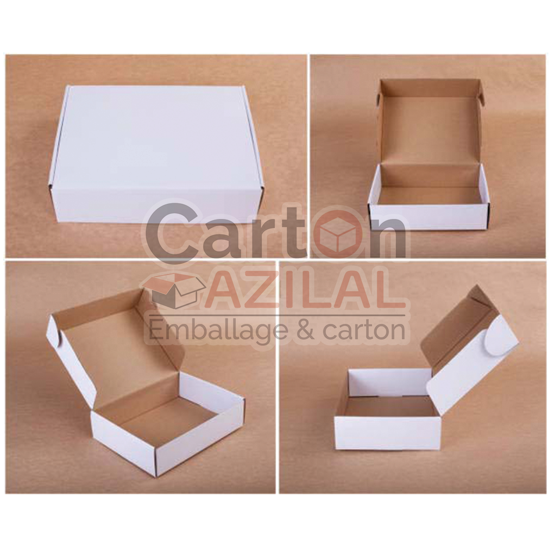 Boite 20x18x7 Carton Blanchi