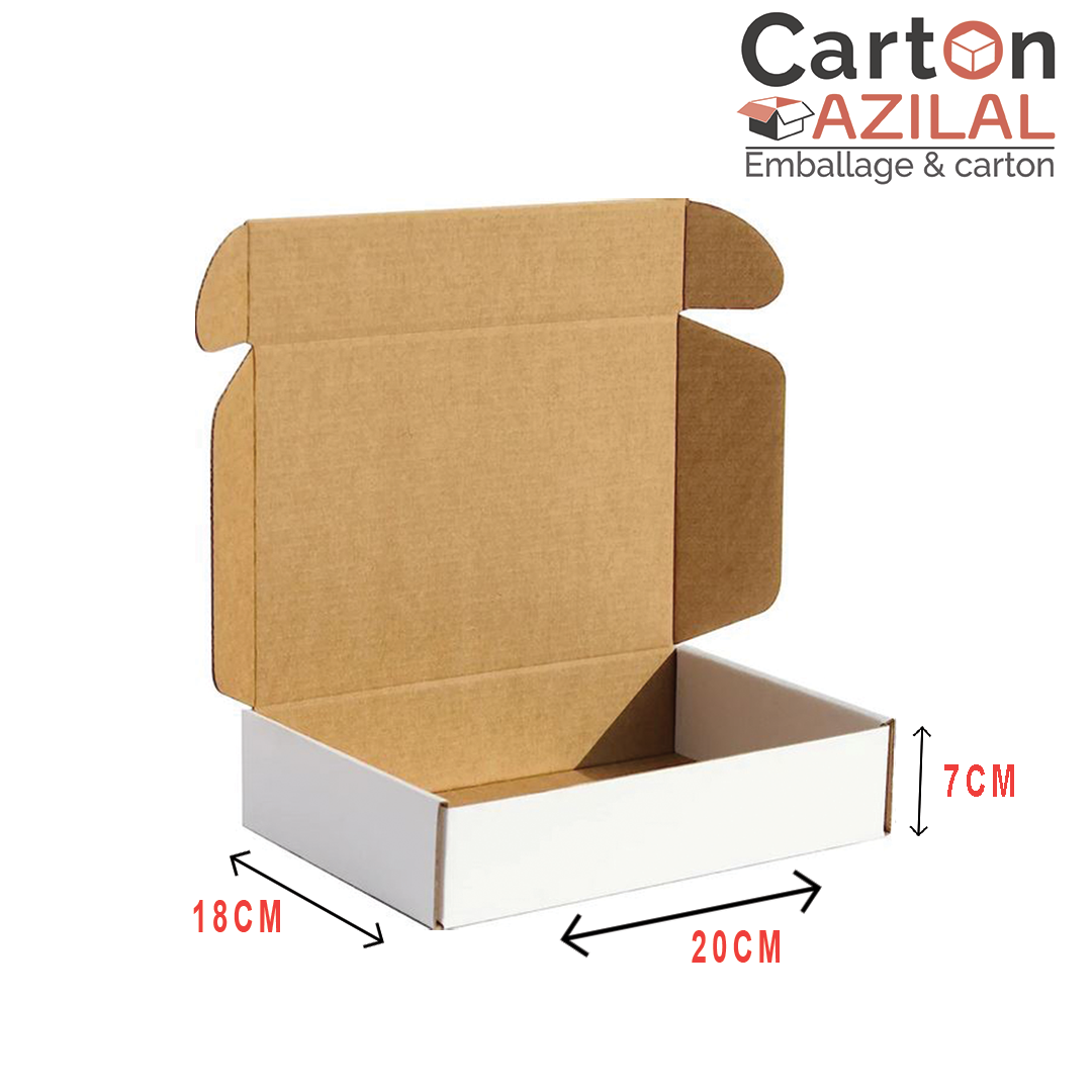 Boite 20x18x7 Carton Blanchi