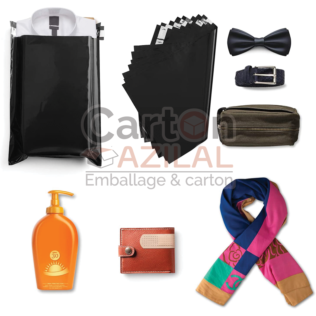 Sachet 28x33 Scellable Noir adhésif